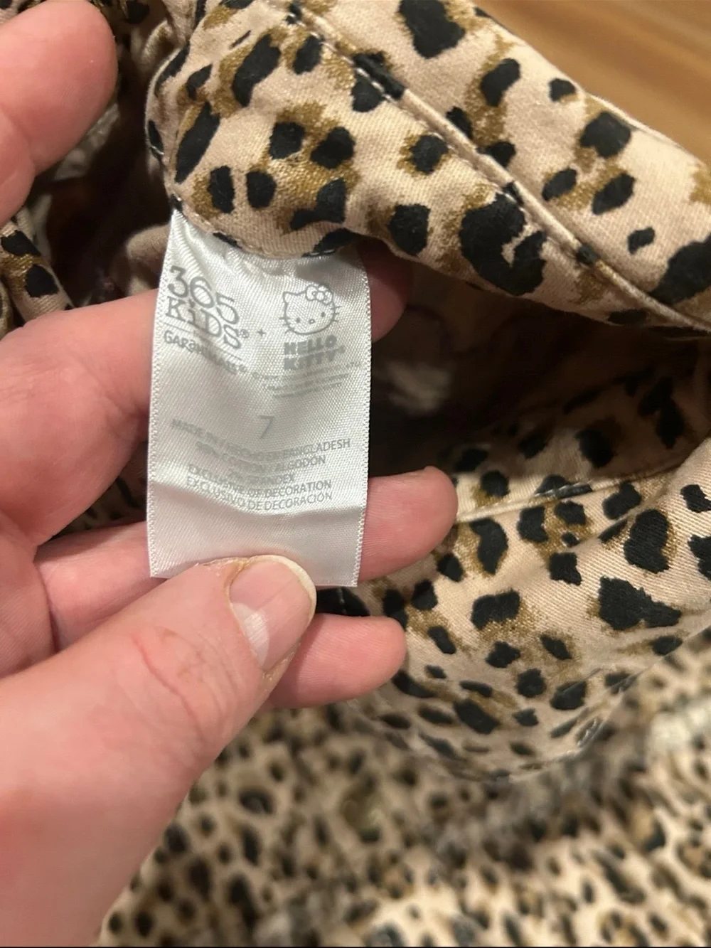 Hello Kitty Leopard Print Ruffle Hem Jean Jacket Size 7